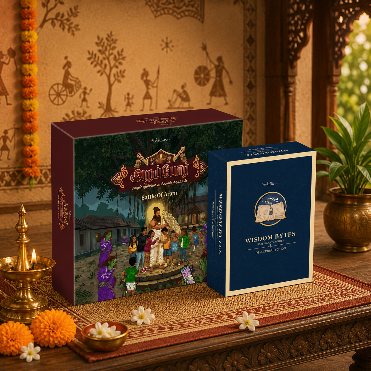 The Kural Duo | Arappor Thirukkural Board Game & Wisdom Bytes Reflection Kit | 11+ Years
