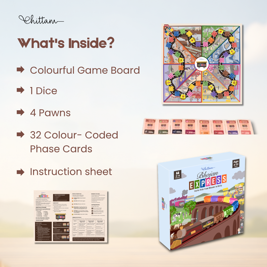 Bhojan Express | A Joyful Board Game That Helps Children Explore And Appreciate The Journey Of Food From Bhoomi To Belly | 4–10 Years